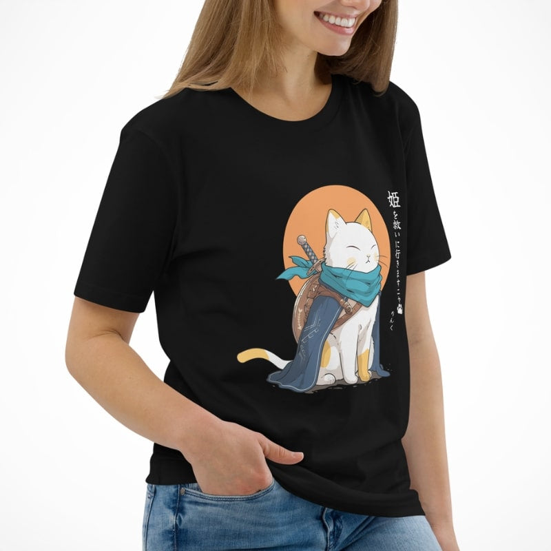 Japansk legendarisk katt T shirt S / Noir