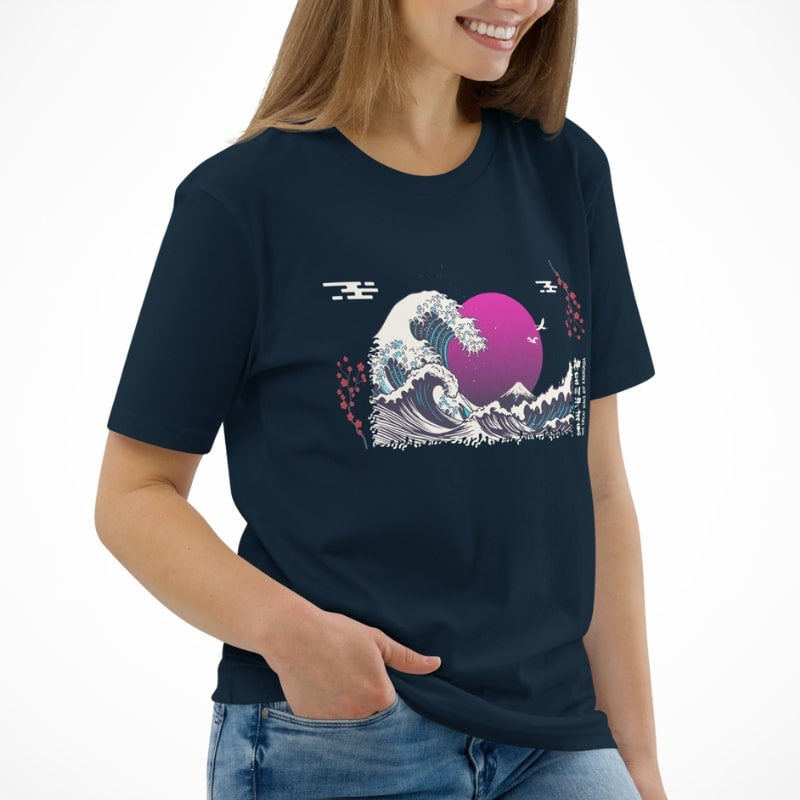 Japansk lila våg T shirt