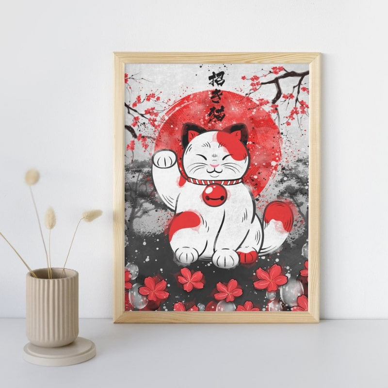 Japansk Lucky Cat Poster A3