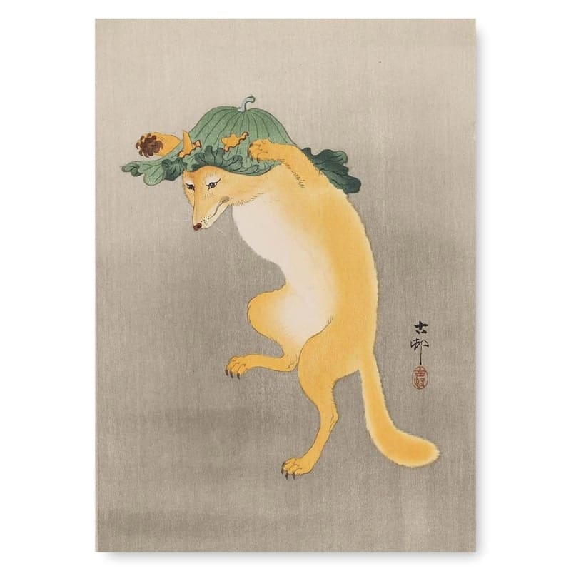 Japansk målning Kitsune A3
