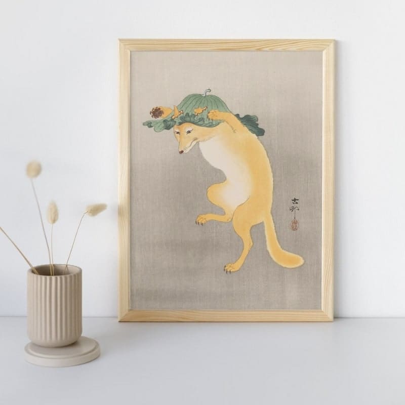 Japansk målning Kitsune A3