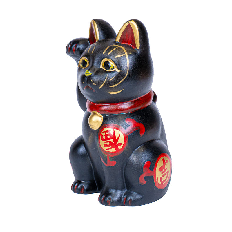 Japansk Maneki Neko - Svart Keramik