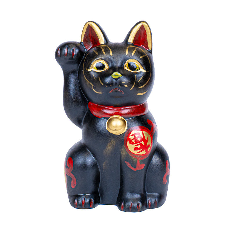 Japansk Maneki Neko - Svart Keramik