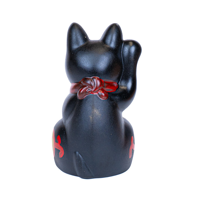 Japansk Maneki Neko - Svart Keramik