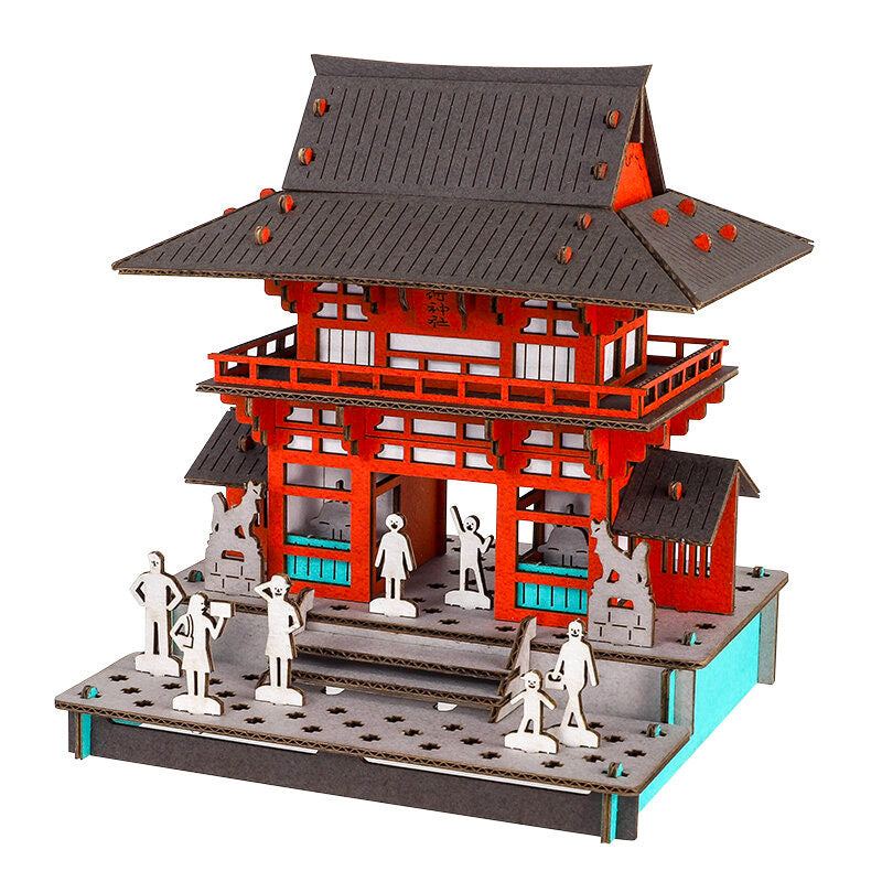 Japansk miniatyrmodell - Inari-helgedomens Rōmon-port