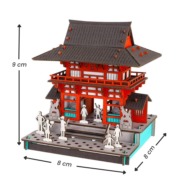 Japansk miniatyrmodell - Inari-helgedomens Rōmon-port