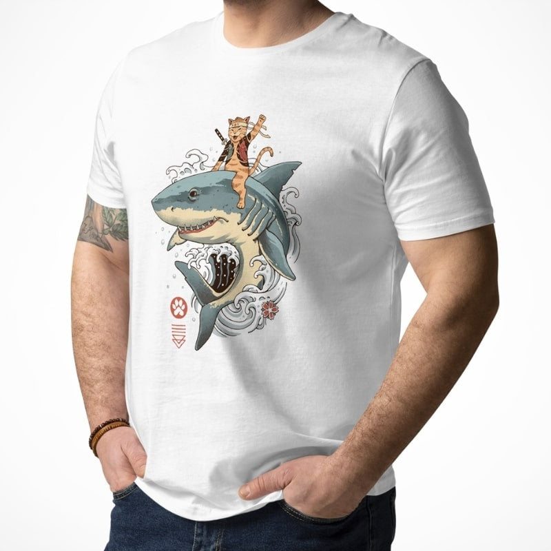 Japansk Neko Shark T shirt