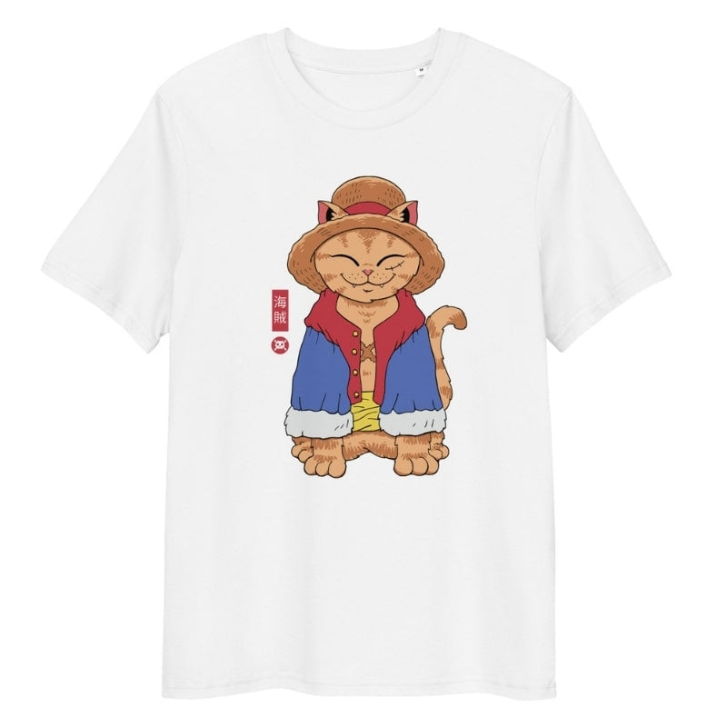 Japansk Neko Stråhatt T shirt S / Blanc