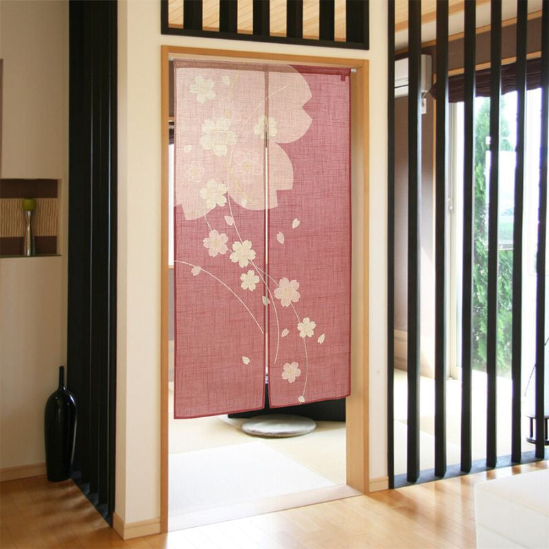 Japansk Noren Sakura blomma 85 x 150 cm