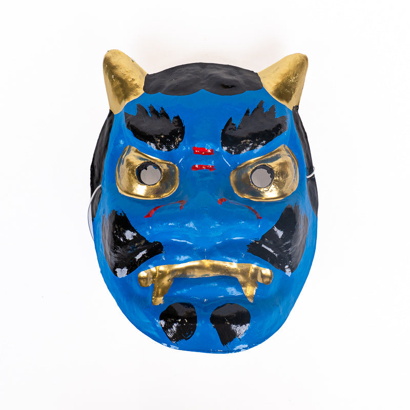 Japansk Oni-mask i Papier-maché - Blå