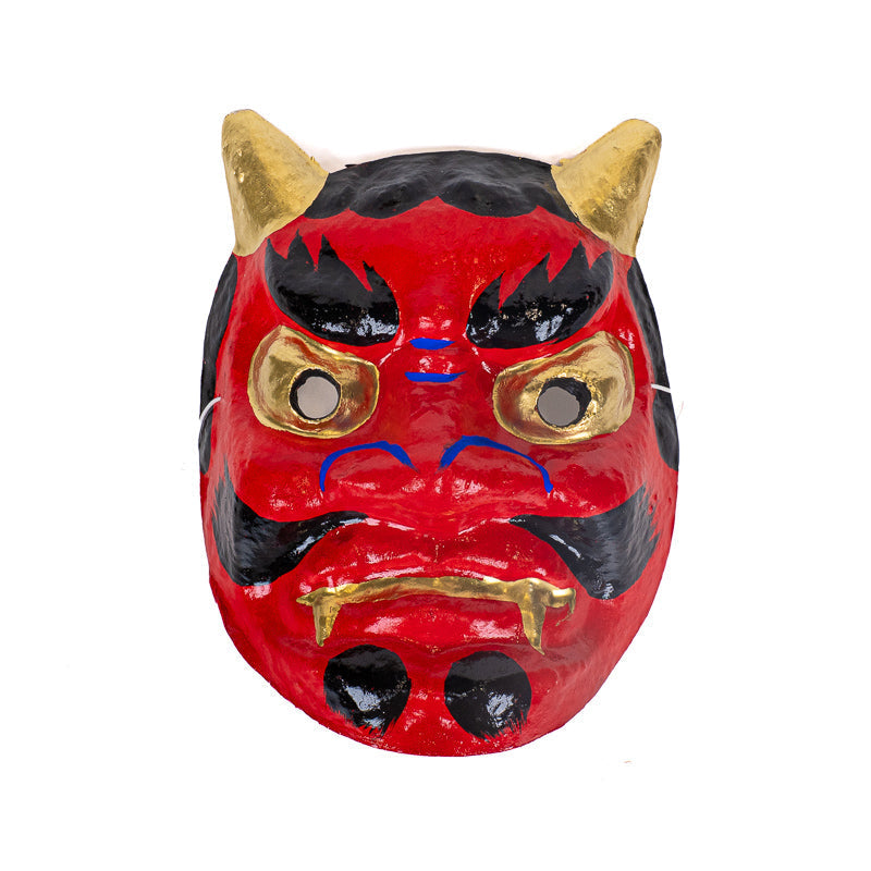 Japansk Oni-mask i Papier-maché - Röd