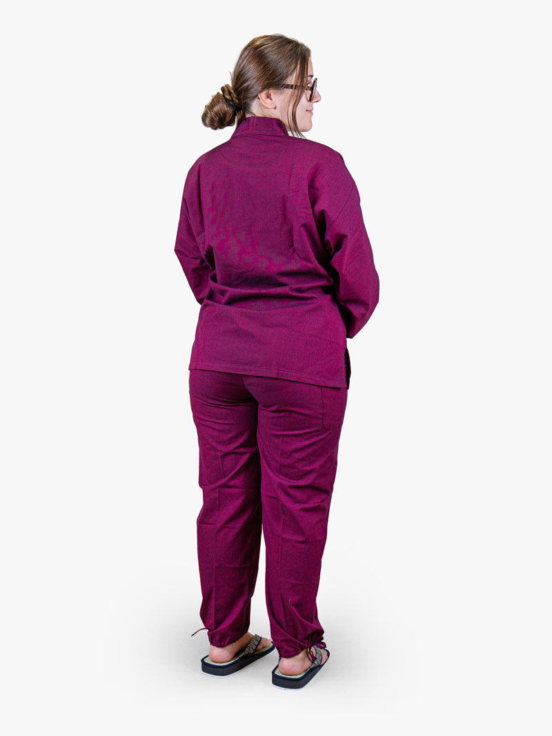 Japansk Samue-pyjamas Dam – Fuchsia