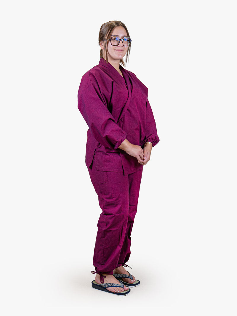Japansk Samue-pyjamas Dam – Fuchsia