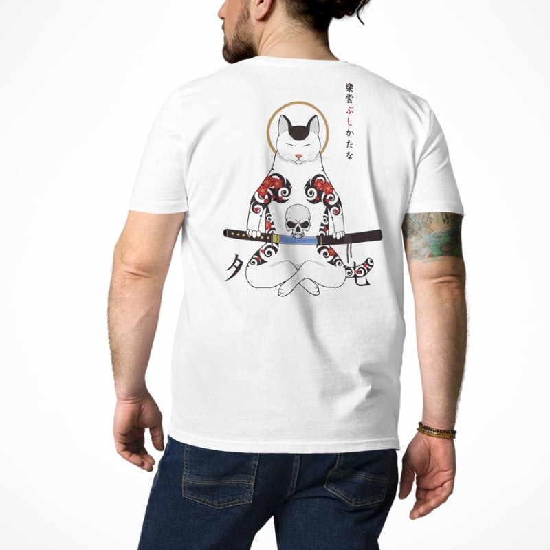 Japansk Samuraj Katt T shirt