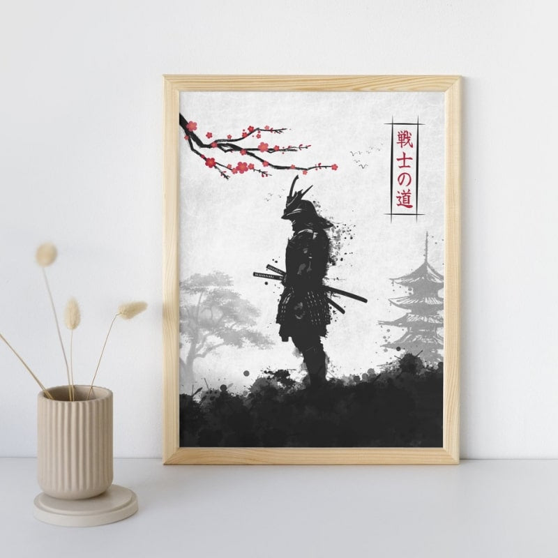 Japansk samurajkrigare Poster A3