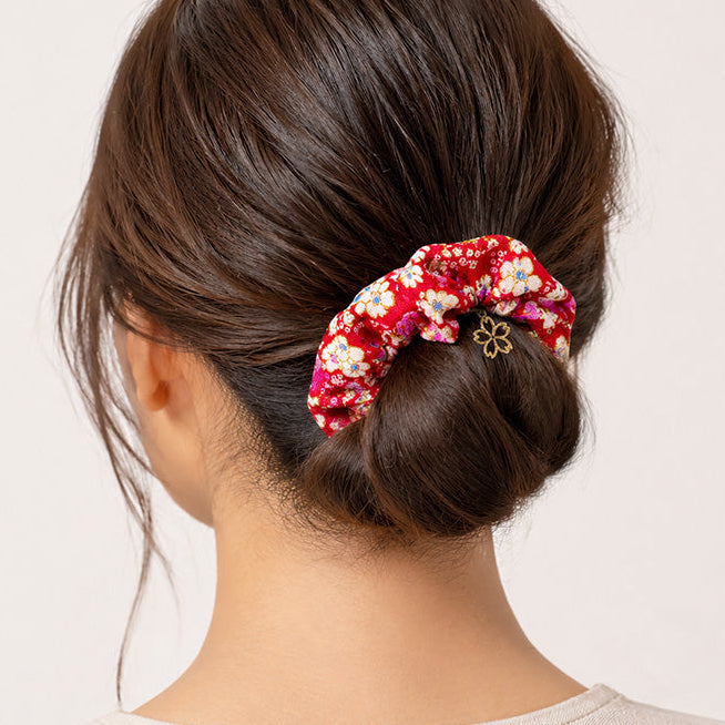Japansk Scrunchie - Blommig