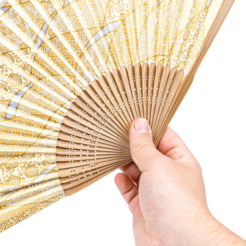Japansk Solfjäder Mino Washi - Guld