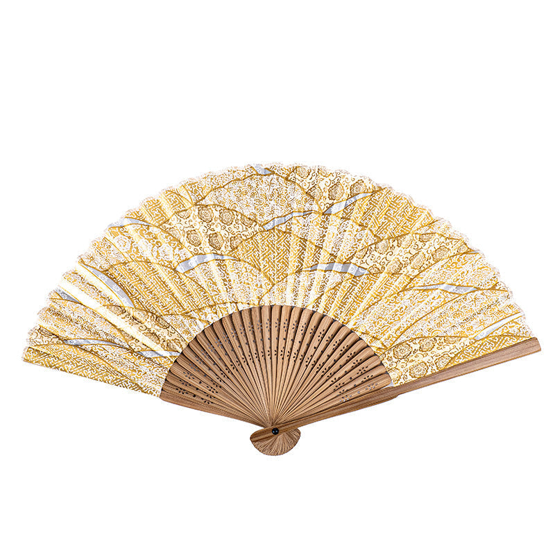 Japansk Solfjäder Mino Washi - Guld
