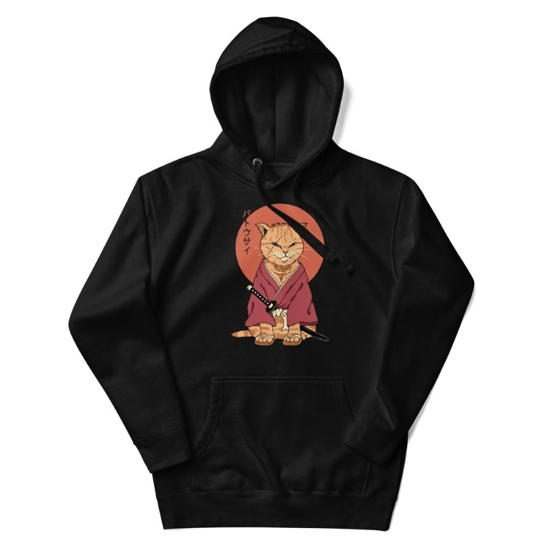 Japansk sweatshirt Neko Battôsaï S / Noir
