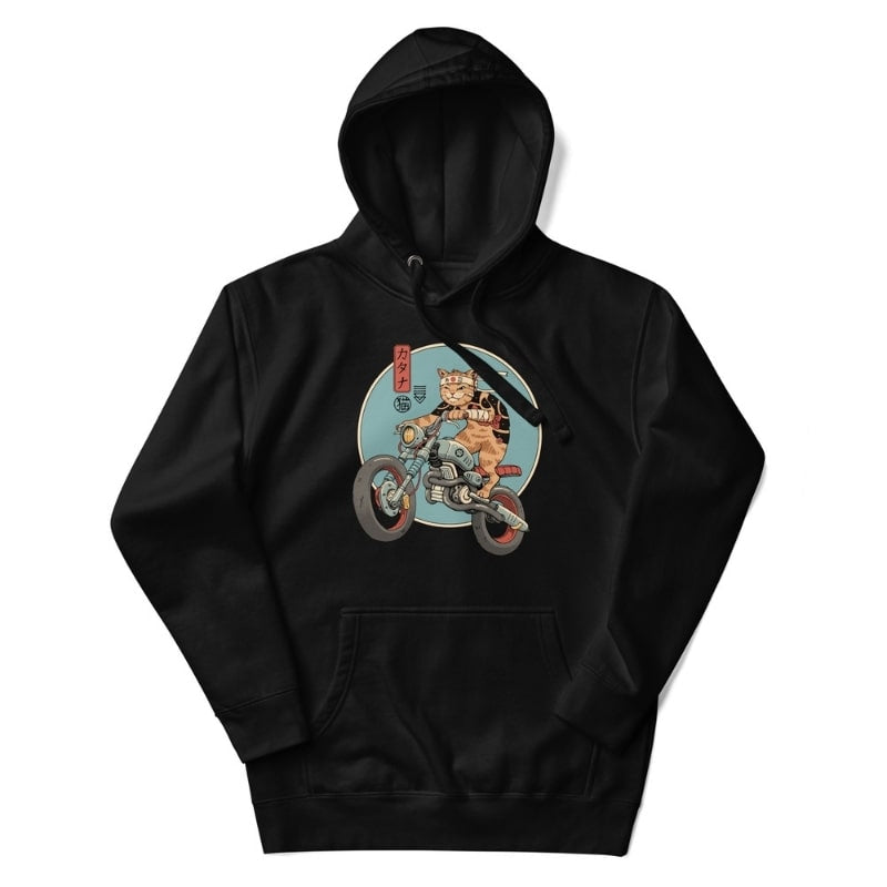 Japansk sweatshirt Neko Rider S / Noir