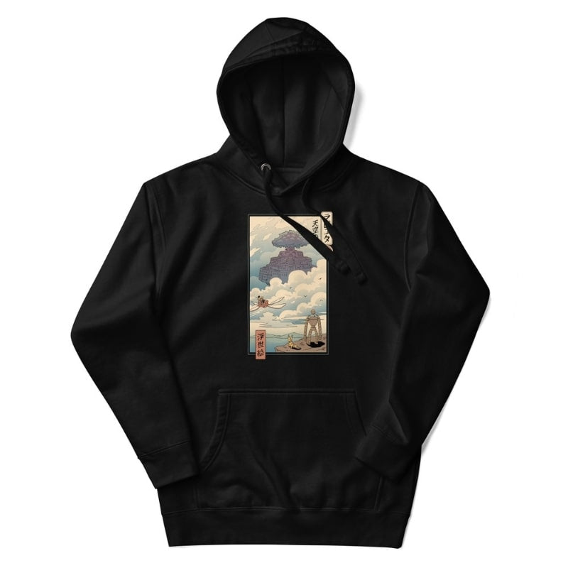 Japansk sweatshirt Ukiyo e Laputa S / Noir