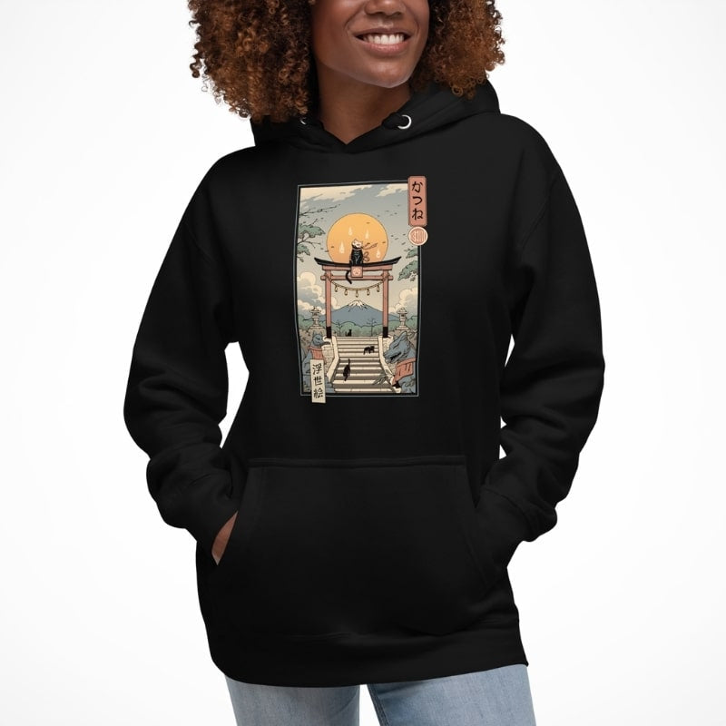 Japansk sweatshirt Ukiyo e Neko Inari