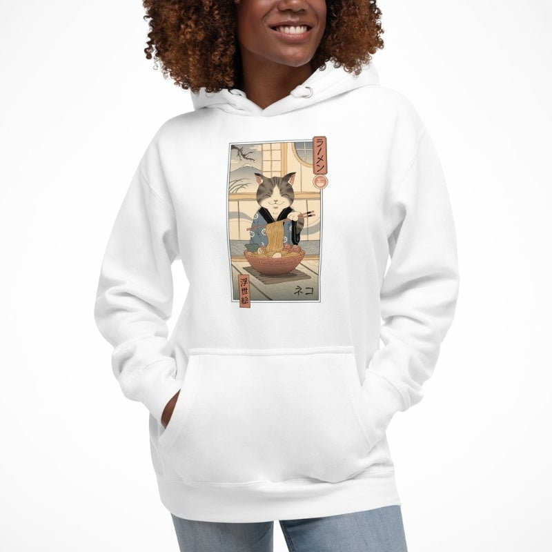 Japansk sweatshirt Ukiyo e Neko Ramen