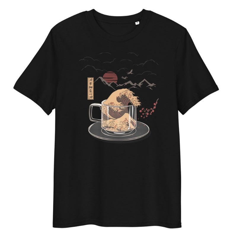 Japansk T shirt Kanagawa Kaffe S