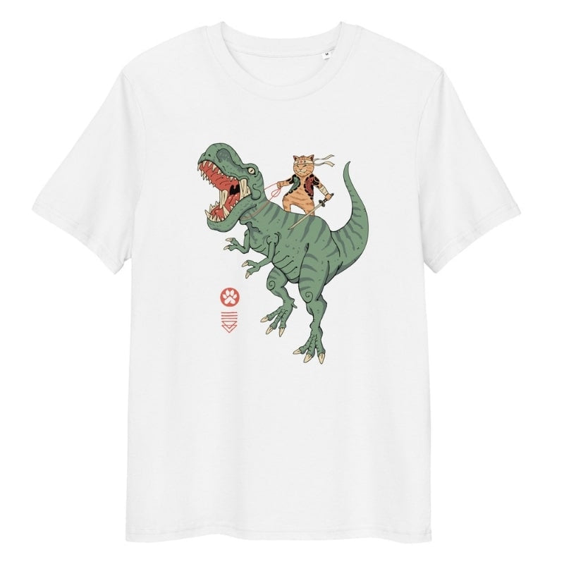 Japansk T shirt Neko T Rex S / Blanc