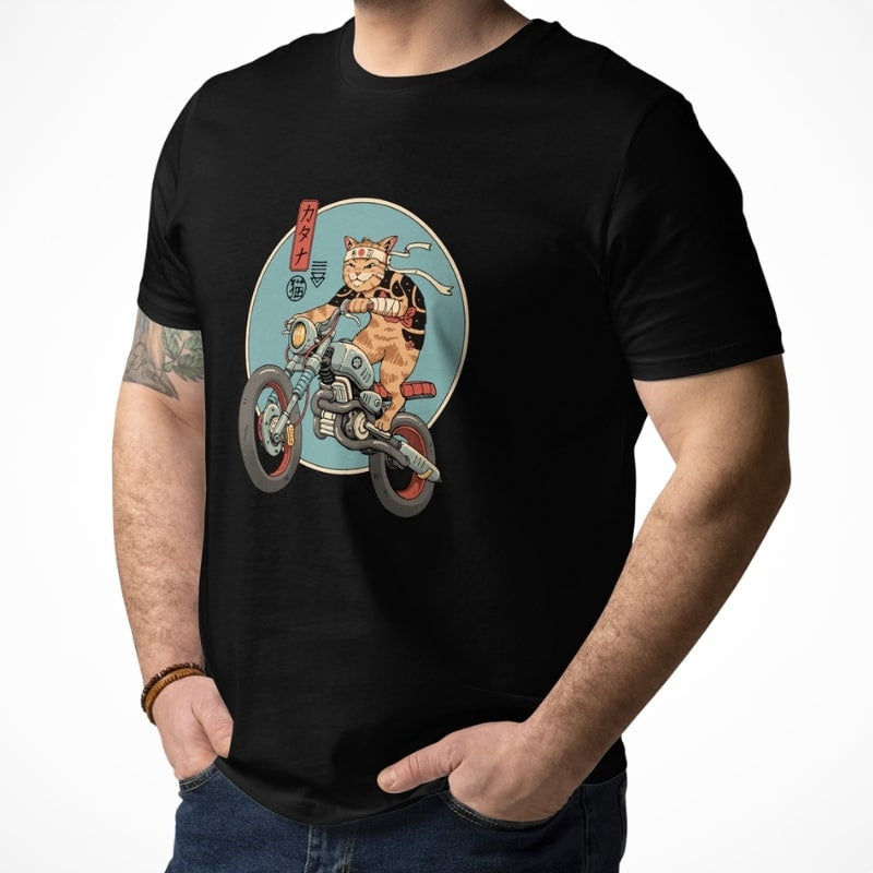 Japansk T shirt Neko Rider