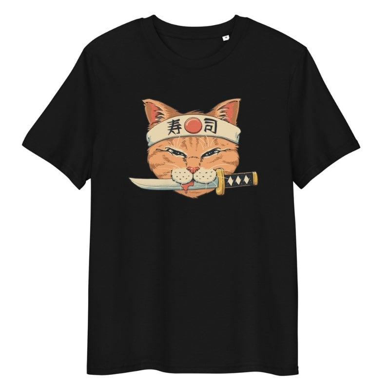 Japansk T shirt Neko Sushi Katana S