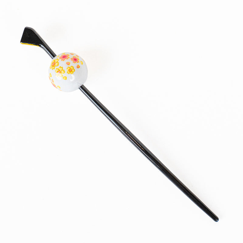 Japansk Tama Kanzashi Ukidama vit