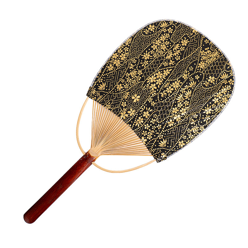 Japansk Uchiwa Solfjäder - Washi Guld