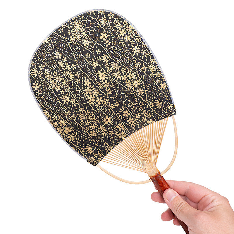 Japansk Uchiwa Solfjäder - Washi Guld