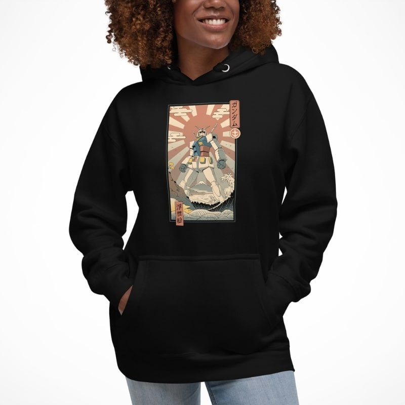 Japansk Ukiyo e Mecha & Fuji Sweatshirt