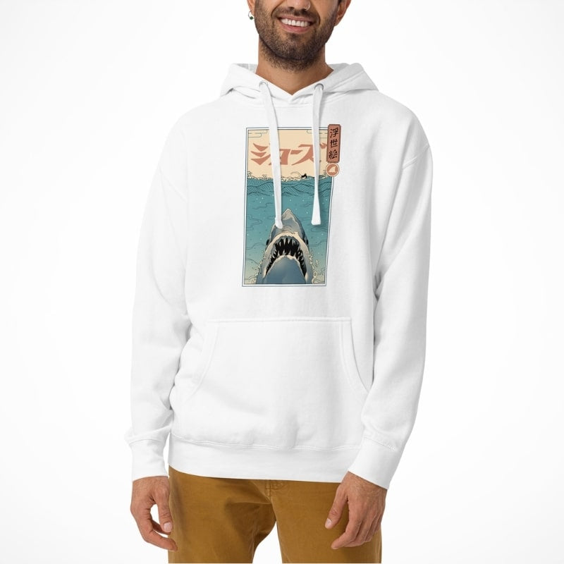 Japansk Ukiyo e Shark Attack Sweatshirt