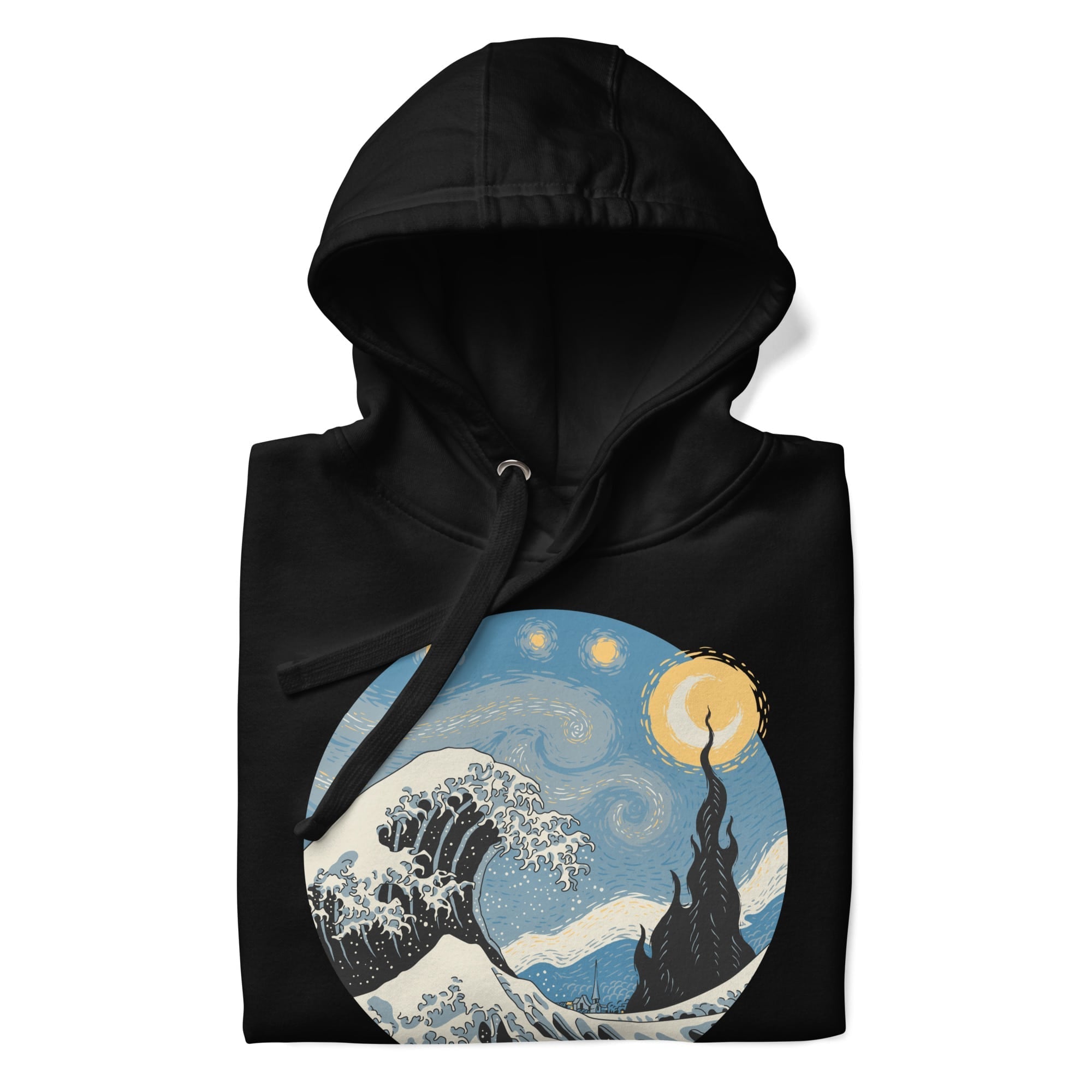 Japansk våg och stjärnklar natt Sweatshirt