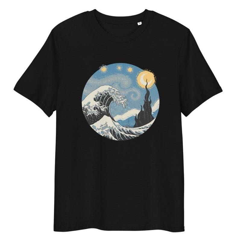 Japansk våg och stjärnklar natt T shirt S