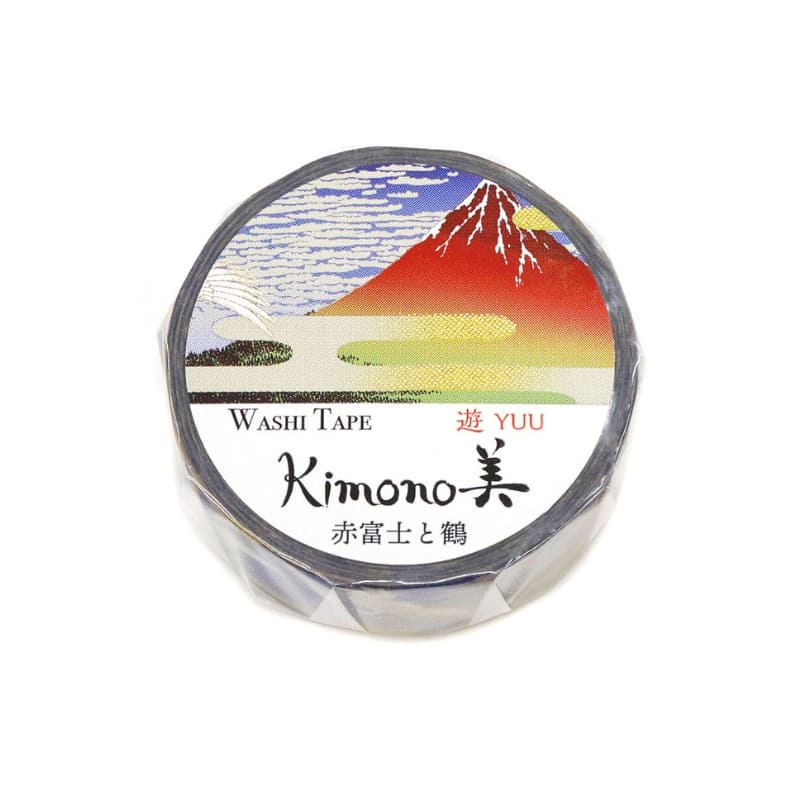 Japansk Washi Tape Fuji Röd och Trana