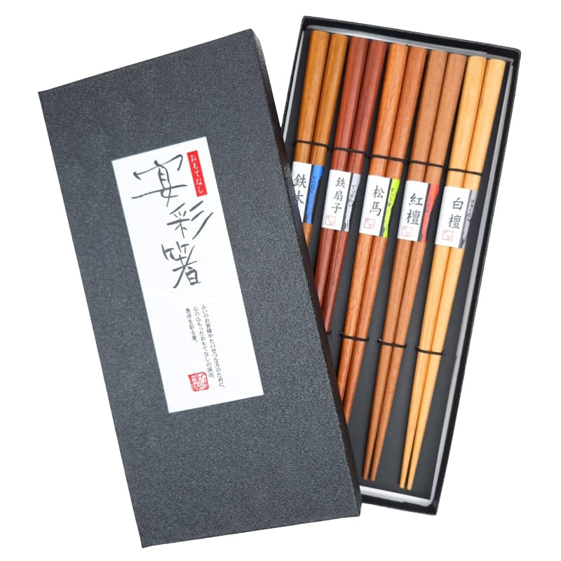 Japanska ätpinnar i naturträ Set