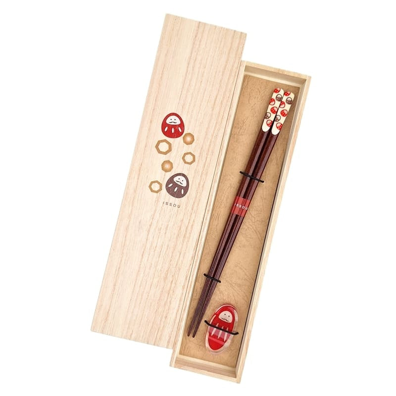 Japanska ätpinnar med Daruma motiv