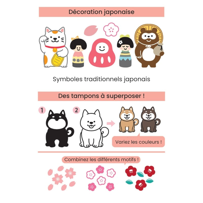 Japanska Fuku transparenta frimärken