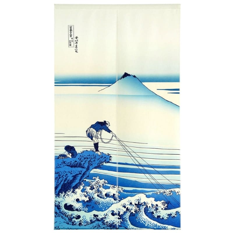 Japanska Noren Mount Fuji Blue 85 x 150 cm