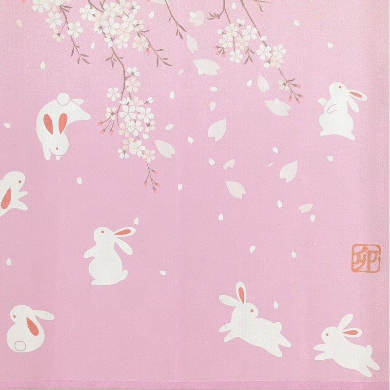 Japanska Noren Sakura Usagi 85 x 150 cm