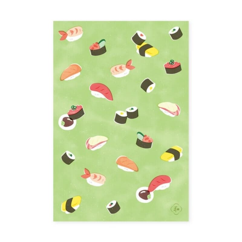 Japanska Sushi Vykort