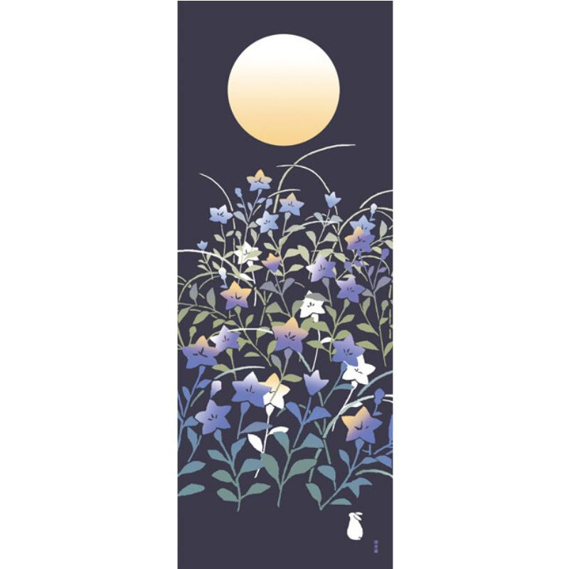 Japanska Tenugui Kikyo blommor
