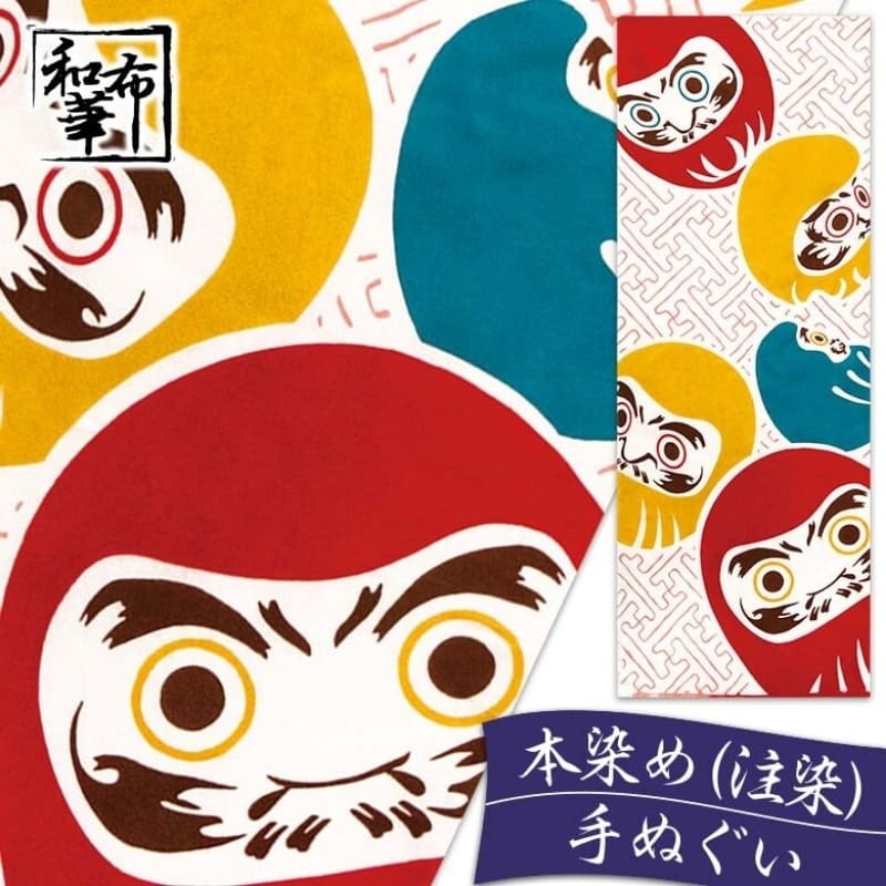 Japanska Tenugui Shiawase Daruma