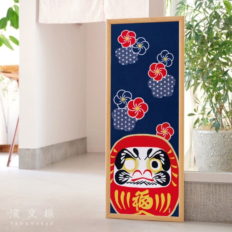Japanska Tenugui Ume Daruma