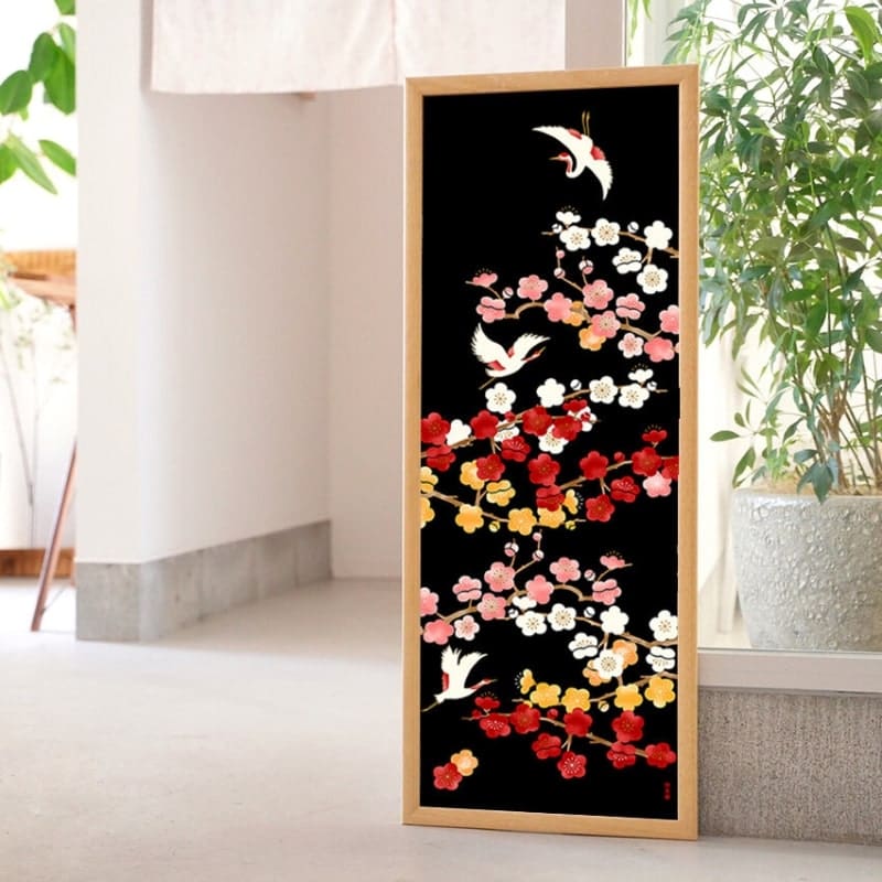 Japanska Tenugui Ume till Tsuru
