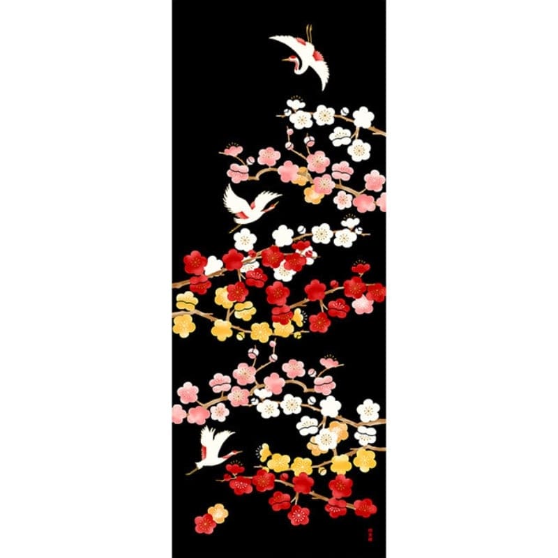 Japanska Tenugui Ume till Tsuru
